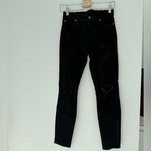 7 For All Mankind ripped black jeans